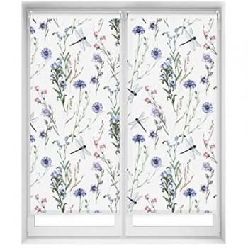 Pack x 2 Estores Enrollables Opacos EasyFix Sin Taladro - Diseño Elegante Dragonfly - Tamaño 60x150 cm