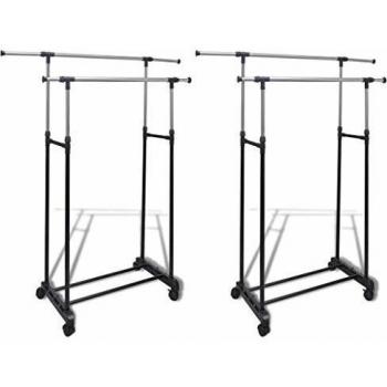 vidaXL 2X Percheros Ajustables para Ropa Percha Colgante Barras Burro Prendas