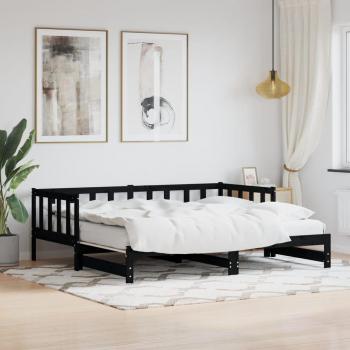 Sofá cama nido de madera maciza de pino negro 90x200 cm