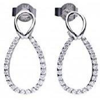 Pendientes DiamonFire ovalados con pavé de circonitas