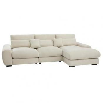 Sofá de Esquina Derecho Beige Texturizado CATEMBO - 5 Plazas - Desmontable