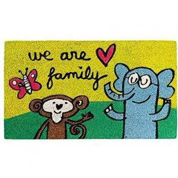 Laroom Felpudo We Are Family, Multicolor, 40x70xH1,8cm