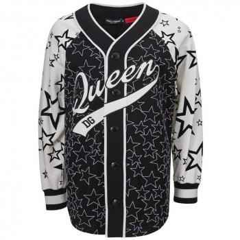 Dolce & Gabbana Buttoned Sweatshirt DG Queen, Black, Cotton, Sizes: IT38|XS, 2XS