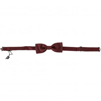 Dolce & Gabbana Men Maroon 100% Silk Faille Adjustable Neck Bow Tie
