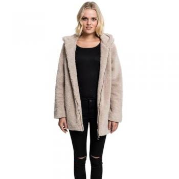Urban Classic Women's Sherpa Parka Jacket in Sand, Size L