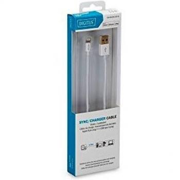 Digitus - Cable de datos/carga Lightning a USB A, certificación MFI