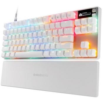 Teclado Mecánico SteelSeries Apex Pro TKL Gen 3 Blanco US con Switches OmniPoint 3.0, Retroiluminación RGB y Diseño Compacto