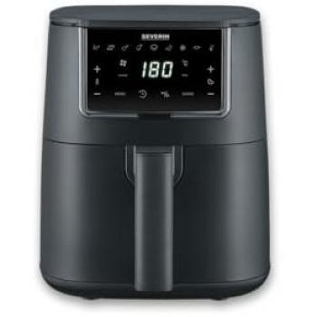Freidora de aire SEVERIN FR 2461, 4 L, 1300 W, revestimiento cerámico, 8 programas automáticos, pantalla táctil, color negro