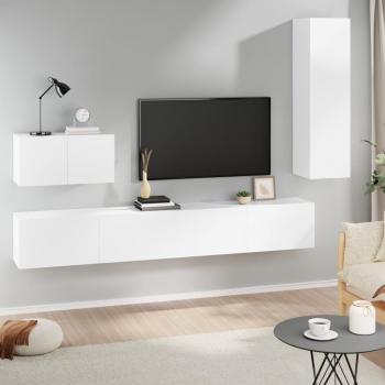 Set de muebles de TV 4 piezas madera contrachapada 30.5 x 30 x 110 cm