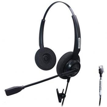 Arama Binaural Auricular de Teléfono Cancelación de Ruido Mic para Aastra Adtran Alcatel Lucent Allworx AltiGen AVAYA Comdial Digium Gigaset InterTel Mitel MiVoice Plantronics Teléfono Fijo Deskphones