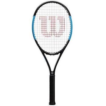 Wilson Raqueta de tenis, Ultra Power 100, Jugadores de nivel intermedio, Compuesto de fibra de carbono y basalto, Negro/azul, WR018010U2