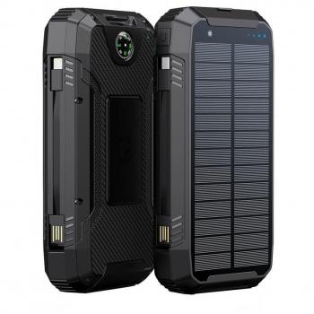Cargador Solar Universal PowerNeed S20000Q - 20000mAh, Lightning, USB y Carga Inalámbrica Rápida para Exterior