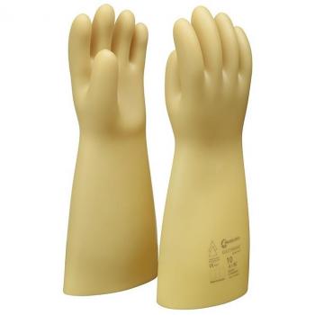 Guantes Dieléctricos de Látex Beige Talla 10, Protección 500V, Aislante para Electricistas