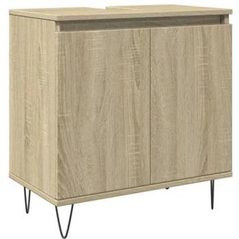 Armario de baño madera de ingeniería roble Sonoma 58x33x60 cm Marrón