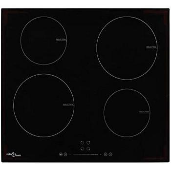 vidaXL Placa Vitrocerámica de Inducción con 4 Quemadores Táctil Cocina Accesorios Electrodomésticos Comedor Vidrio Resistente al Calor Segura 7000W