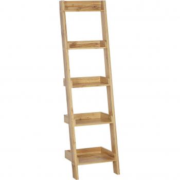 Estantería de Madera Clara 4 Niveles Estilo Moderno Escalera Mobile Duo