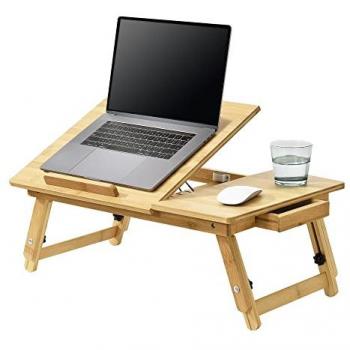 Mesa portátil de bambú Trysil 55 x 35 cm con patas ajustables