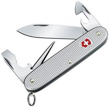 Navaja Multifuncional Victorinox Pioneer Alox con 8 Herramientas Integradas, Punzón Escariador y Abrelatas, Color Plateado