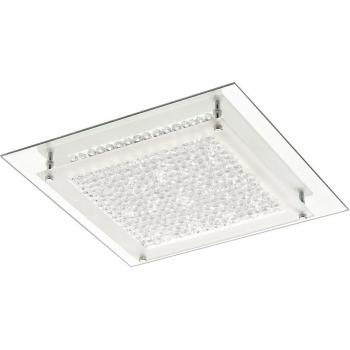 Plafón de Techo Led Empotrado Gina Cromo Pulido 1 Bombilla 7.6cm, Cuadrada, 18W, 1440lm, 4000K, Cristal
