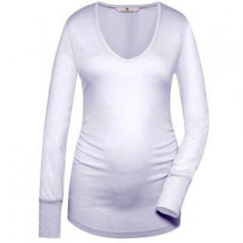 Bellybutton - Camiseta con cuello de pico de manga larga para mujer, talla 38, color Blanco