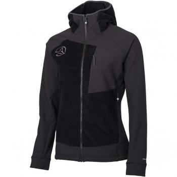 Ternua - Chaqueta de mujer Edvana Hard Loft 2.0 Jkt W Ternua, forro polar con capucha, color negro, talla S