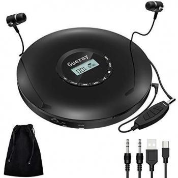 Gueray Reproductor de CD Portátil con Incorporado 1400 mAh de Litio