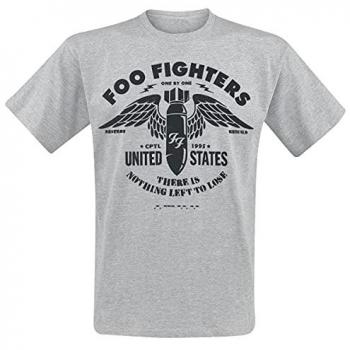 Foo Fighters Stencil T-Shirt - Light Grey Heather - Men's S to XXL - 90% Cotton, 10% Polyester