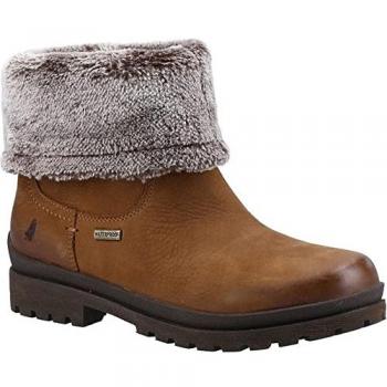 Hush Puppies Alice Women's Waterproof Leather Mid Boot - Brown, Size UK 6