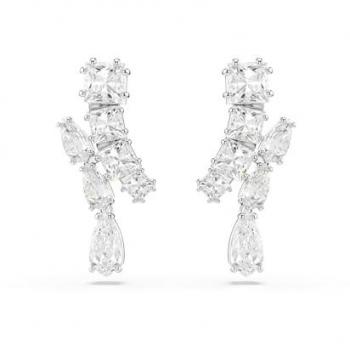 Swarovski Matrix Rhodium Plated Mixed Cuts Drop Earrings 5700418 - Crystal / Rhodium Plated Female