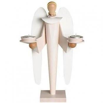 KWO Olbernhau 20540 Engel - Figura Decorativa con Soporte par 2 Velas