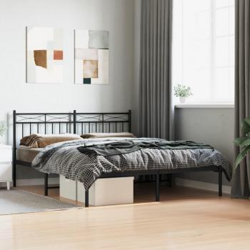 Estructura de Cama Metal Negra con Cabecero 160x200 cm