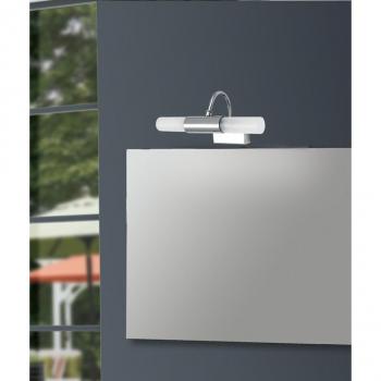 Aplique de pared de espejo de baño Spot 2 luces Metal, cromo Difusor de vidrio 23x12,5x11,5cm - Fan Europe