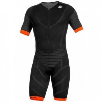 Spiuk Long Distance - Tritraje M/C para hombre, color negro / naranja, talla M / L