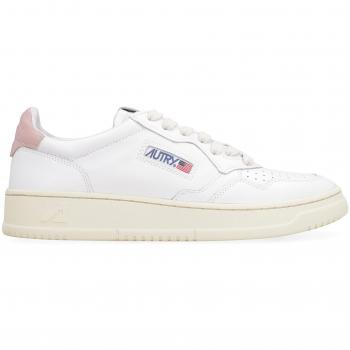 Autry Women's White/Pink Leather Medalist Sneakers, Size 41 (US 11), Low Top Trainers