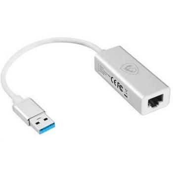 Adaptador MSI USB-A a RJ45 Ethernet Versión 1.0, USB 3.0 Macho a Hembra