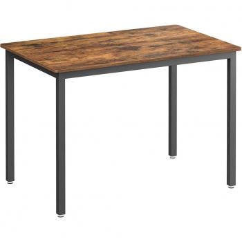 Mesa de Comedor Industrial y Rústica para 4 Personas, 70 x 110 x 75 cm, ideal para Cocina, Comedor y Salón en Marrón Rústico y Negro