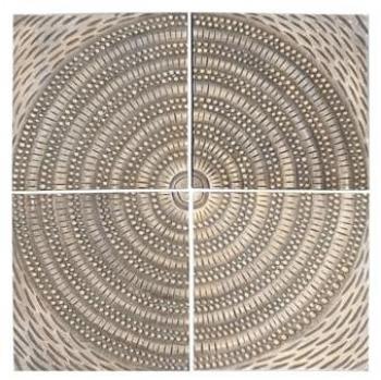Decoración de Pared Home ESPRIT Dorado Moderno 80 x 3,5 x 80 cm (4 Piezas)