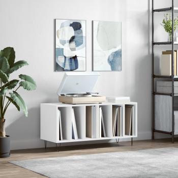 Soporte de madera multicapa blanco 100x38x48 cm para discos Vidaxl