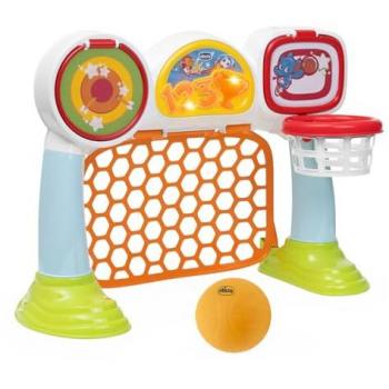Juego Liga Multideporte 3 en 1 con luces y sonidos, incluye funciones para marcar goles, tirar a canasta y acertar en el blanco, dimensiones de 54,8x24,5x43,2 cm (Chic