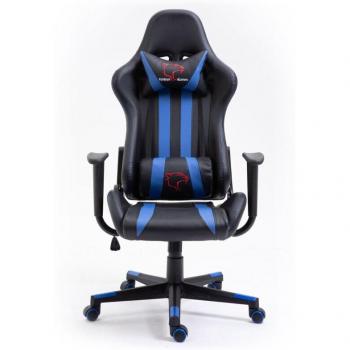 Silla Gaming FG33 Azul con Ruedas de Silicona y Asiento de Cuero Sintético