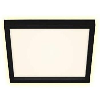 Plafón LED Briloner 7362, 29 x 29 cm, negro, efecto retroiluminación