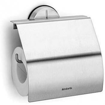 Portarrollos papel higiénico Brabantia; 21.5x17.5x13.5 cm (LgxAnxAt); acero inoxidable; 2 pz. / Paquete