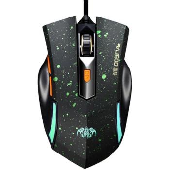 RAJFOO Ratón Con Cable óptico Gaming Luz 600/1200/1600 DPI 6 Botones Juego Gamer Mouse para Computadora Portátil Ordenador PC Notebook Laptop Computadora Verdor