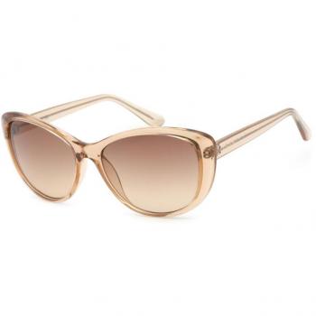 Calvin Klein Cat Eye Women's Sunglasses with Crystal Beige Brown Gradient Lenses - One Size