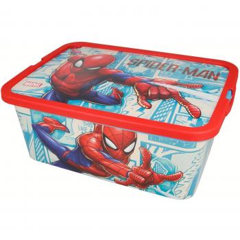 Caja de Almacenamiento Spiderman Marvel 13L con Tapa Click Comic Book