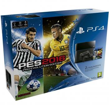 PlayStation 4 - Consola 500 GB + PES 2016 + 2 Mandos DualShock