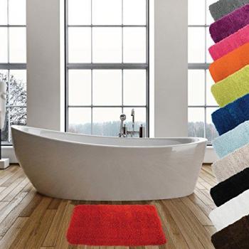 Alfombrilla de Baño de Microfibra Roja con Base de Látex 50x70cm