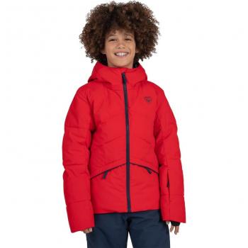 Chaqueta de esquí Rossignol Siz con capucha rojo intenso negro junior - 8 años