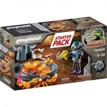 PLAYMOBIL Dino Rise 70909 Starter Pack Lucha contra el Escorpión de Fuego, para niños a partir de 5 años