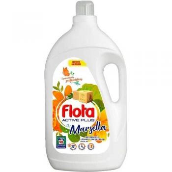 FLOTA | Detergente Líquido Quitamanchas incluso en Agua Fría para Lavadora | Ropa Blanca y de Color | Fragancia Marsella | 90 Lavados